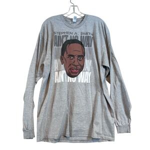 ESPN Stephen A. Smith Aint No Way Long Sleeve Graphic T-Shirt Gray Mens XL NBA